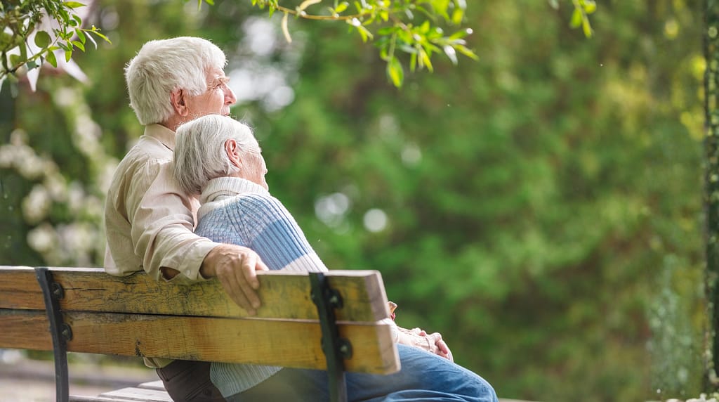 Care Home Nature Enrichment - Couple Sitting on a bench